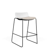 SitOnIt Baja Bar Stool | Upholstered Seat | Sled Base Stools SitOnIt Frame Color Black Plastic Color Arctic Fabric Color Fleece