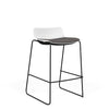 SitOnIt Baja Bar Stool | Upholstered Seat | Sled Base Stools SitOnIt Frame Color Black Plastic Color Arctic Fabric Color Iron