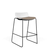 SitOnIt Baja Bar Stool | Upholstered Seat | Sled Base Stools SitOnIt Frame Color Black Plastic Color Arctic Fabric Color Meteor