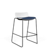 SitOnIt Baja Bar Stool | Upholstered Seat | Sled Base Stools SitOnIt Frame Color Black Plastic Color Arctic Fabric Color Night