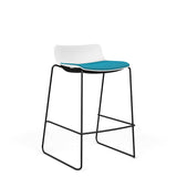 SitOnIt Baja Bar Stool | Upholstered Seat | Sled Base Stools SitOnIt Frame Color Black Plastic Color Arctic Fabric Color Splash