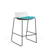 SitOnIt Baja Bar Stool | Upholstered Seat | Sled Base Stools SitOnIt Frame Color Black Plastic Color Arctic Fabric Color Tropical