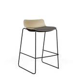 SitOnIt Baja Bar Stool | Upholstered Seat | Sled Base Stools SitOnIt Frame Color Black Plastic Color Bisque Fabric Color Iron