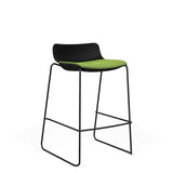 SitOnIt Baja Bar Stool | Upholstered Seat | Sled Base Stools SitOnIt Frame Color Black Plastic Color Black Fabric Color Clover