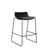 SitOnIt Baja Bar Stool | Upholstered Seat | Sled Base Stools SitOnIt Frame Color Black Plastic Color Black Fabric Color Iron