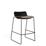 SitOnIt Baja Bar Stool | Upholstered Seat | Sled Base Stools SitOnIt Frame Color Black Plastic Color Black Fabric Color Meteor