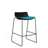 SitOnIt Baja Bar Stool | Upholstered Seat | Sled Base Stools SitOnIt Frame Color Black Plastic Color Black Fabric Color Splash