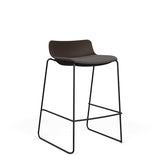 SitOnIt Baja Bar Stool | Upholstered Seat | Sled Base Stools SitOnIt Frame Color Black Plastic Color Chocolate Fabric Color Iron