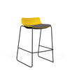 SitOnIt Baja Bar Stool | Upholstered Seat | Sled Base Stools SitOnIt Frame Color Black Plastic Color Lemon Fabric Color Iron