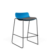 SitOnIt Baja Bar Stool | Upholstered Seat | Sled Base Stools SitOnIt Frame Color Black Plastic Color Pacific Fabric Color Iron