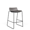 SitOnIt Baja Bar Stool | Upholstered Seat | Sled Base Stools SitOnIt Frame Color Black Plastic Color Sterling Fabric Color Iron
