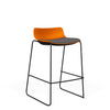 SitOnIt Baja Bar Stool | Upholstered Seat | Sled Base Stools SitOnIt Frame Color Black Plastic Color Tangerine Fabric Color Iron