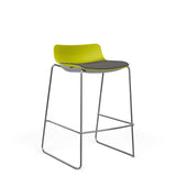 SitOnIt Baja Bar Stool | Upholstered Seat | Sled Base Stools SitOnIt Frame Color Chrome Plastic Color Apple Fabric Color Iron