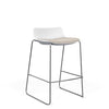 SitOnIt Baja Bar Stool | Upholstered Seat | Sled Base Stools SitOnIt Frame Color Chrome Plastic Color Arctic Fabric Color Fleece