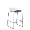SitOnIt Baja Bar Stool | Upholstered Seat | Sled Base Stools SitOnIt Frame Color Chrome Plastic Color Arctic Fabric Color Iron