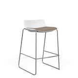 SitOnIt Baja Bar Stool | Upholstered Seat | Sled Base Stools SitOnIt Frame Color Chrome Plastic Color Arctic Fabric Color Meteor