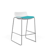 SitOnIt Baja Bar Stool | Upholstered Seat | Sled Base Stools SitOnIt Frame Color Chrome Plastic Color Arctic Fabric Color Tropical