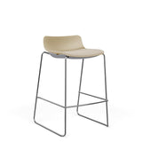 SitOnIt Baja Bar Stool | Upholstered Seat | Sled Base Stools SitOnIt Frame Color Chrome Plastic Color Bisque Fabric Color Natural
