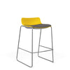 SitOnIt Baja Bar Stool | Upholstered Seat | Sled Base Stools SitOnIt Frame Color Chrome Plastic Color Lemon Fabric Color Iron