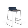 SitOnIt Baja Bar Stool | Upholstered Seat | Sled Base Stools SitOnIt Frame Color Chrome Plastic Color Navy Fabric Color Iron