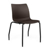 SitOnIt Baja Four Leg Guest Chair | Plastic Shell | Arm or Armless Guest Chair, Cafe Chair, Stack Chair SitOnIt Frame Color Black Armless Plastic Color Chocolate