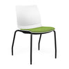 SitOnIt Baja Guest Chair | Four Leg | Upholstered Seat | Arms, Armless Guest Chair, Cafe Chair, Stack Chair SitOnIt Armless Plastic Color Arctic Fabric Color Clover