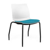 SitOnIt Baja Guest Chair | Four Leg | Upholstered Seat | Arms, Armless Guest Chair, Cafe Chair, Stack Chair SitOnIt Armless Plastic Color Arctic Fabric Color Splash