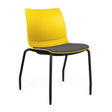 SitOnIt Baja Guest Chair | Four Leg | Upholstered Seat | Arms, Armless Guest Chair, Cafe Chair, Stack Chair SitOnIt Armless Plastic Color Lemon Fabric Color Iron