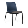 SitOnIt Baja Guest Chair | Four Leg | Upholstered Seat | Arms, Armless Guest Chair, Cafe Chair, Stack Chair SitOnIt Armless Plastic Color Navy Fabric Color Iron