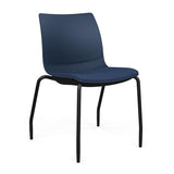 SitOnIt Baja Guest Chair | Four Leg | Upholstered Seat | Arms, Armless Guest Chair, Cafe Chair, Stack Chair SitOnIt Armless Plastic Color Navy Fabric Color Night