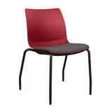 SitOnIt Baja Guest Chair | Four Leg | Upholstered Seat | Arms, Armless Guest Chair, Cafe Chair, Stack Chair SitOnIt Armless Plastic Color Red Fabric Color Iron
