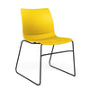 SitOnIt Baja Wire Rod | Plastic Shell | Armless Guest Chair, Cafe Chair, Stack Chair SitOnIt Frame Color Black Plastic Color Lemon 