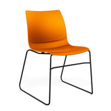 SitOnIt Baja Wire Rod | Plastic Shell | Armless Guest Chair, Cafe Chair, Stack Chair SitOnIt Frame Color Black Plastic Color Tangerine 