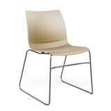 SitOnIt Baja Wire Rod | Plastic Shell | Armless Guest Chair, Cafe Chair, Stack Chair SitOnIt Frame Color Chrome Plastic Color Bisque 