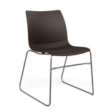 SitOnIt Baja Wire Rod | Plastic Shell | Armless Guest Chair, Cafe Chair, Stack Chair SitOnIt Frame Color Chrome Plastic Color Chocolate 