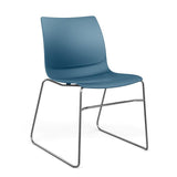 SitOnIt Baja Wire Rod | Plastic Shell | Armless Guest Chair, Cafe Chair, Stack Chair SitOnIt Frame Color Chrome Plastic Color Lagoon 
