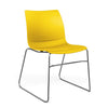 SitOnIt Baja Wire Rod | Plastic Shell | Armless Guest Chair, Cafe Chair, Stack Chair SitOnIt Frame Color Chrome Plastic Color Lemon 