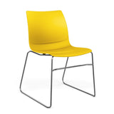 SitOnIt Baja Wire Rod | Plastic Shell | Armless Guest Chair, Cafe Chair, Stack Chair SitOnIt Frame Color Chrome Plastic Color Lemon 