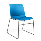 SitOnIt Baja Wire Rod | Plastic Shell | Armless Guest Chair, Cafe Chair, Stack Chair SitOnIt Frame Color Chrome Plastic Color Pacific 