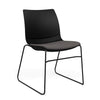 SitOnIt Baja Wire Rod | Upholstered Seat | Stacking Guest Chair, Cafe Chair, Stack Chair SitOnIt Frame Color Black Plastic Color Black Fabric Color Iron