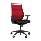 SitOnIt Hexy Conference Chair Conference Chair, Meeting Chair SitOnIt Frame Color Black Mesh Color Fire Fabric Color Licorice