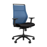 SitOnIt Hexy Conference Chair Conference Chair, Meeting Chair SitOnIt Frame Color Black Mesh Color Ocean Fabric Color Licorice