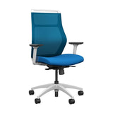 SitOnIt Hexy Conference Chair Conference Chair, Meeting Chair SitOnIt Frame Color White Mesh Color Electric Blue Fabric Color Electric Blue