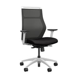 SitOnIt Hexy Conference Chair Conference Chair, Meeting Chair SitOnIt Frame Color White Mesh Color Nickle Fabric Color Licorice