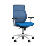 SitOnIt Hexy Conference Chair Conference Chair, Meeting Chair SitOnIt Frame Color White Mesh Color Ocean Fabric Color Electric Blue