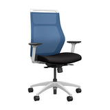 SitOnIt Hexy Conference Chair Conference Chair, Meeting Chair SitOnIt Frame Color White Mesh Color Ocean Fabric Color Licorice