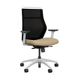 SitOnIt Hexy Conference Chair Conference Chair, Meeting Chair SitOnIt Frame Color White Mesh Color Onyx Fabric Color Desert