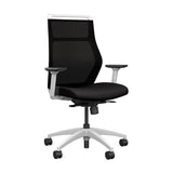 SitOnIt Hexy Conference Chair Conference Chair, Meeting Chair SitOnIt Frame Color White Mesh Color Onyx Fabric Color Licorice