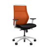 SitOnIt Hexy Conference Chair Conference Chair, Meeting Chair SitOnIt Frame Color White Mesh Color Tangerine Fabric Color Licorice
