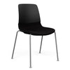 SitOnIt Mika Four Leg Chair | Upholstered Seat, 3 Shell Colors Guest Chair, Cafe Chair, Stack Chair SitOnIt Fog Frame Color Fabric Color Peppercorn 